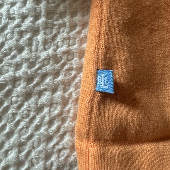 Ralph Lauren Peach orange cardigan with 3/4 sleeves, made from 100% cotton - Picture 4 of 5